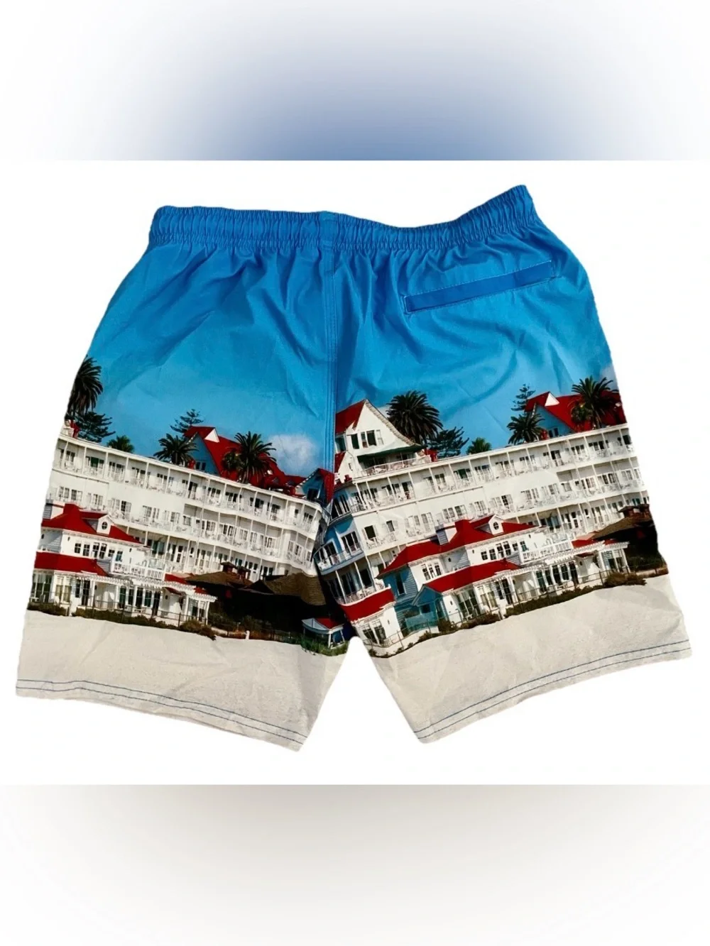 TOES on the NOSE Scenic HOTEL CORONADO San Diego Print SWIM TRUNKS Size Medium